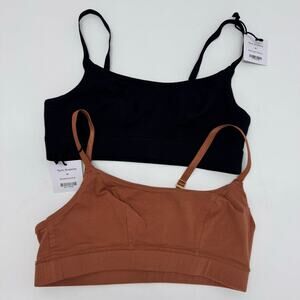 NWT Knickey Tank Bralette Medium (LOT OF 2) Organic Cotton Blend Comfort